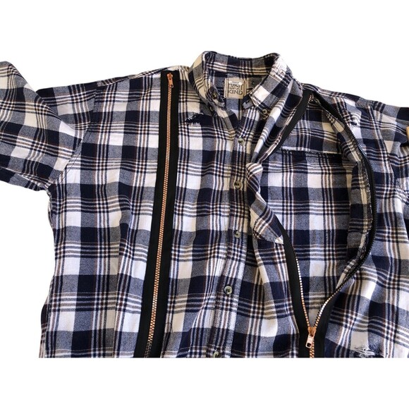 Furst Of A Kind Reworked Flannel Womens OS Reconstructed Upcycled Cottage - Picture 5 of 8